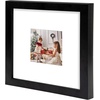 image:imageGolden State Art 8x8 Black Picture Frame Made of Solid Wood Real Glass Black Square Wood Photo Frame Display For 4x4 Picture With White Mat Opening 35x35 Wall MountingSet of 4