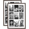image:imageGolden State Art 9Openings 4x6 Wood Collage Picture Frame Black  Fits Nine 4x6 Photos White Mat Photo Art136x197 Poster or Print Display Tempered Glass1 PackDistressed Brown