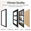 image:imageGolden State Art 9x18 Black Wood Frame  for Three 5x7 Pictures 1 Pack  Black MatSolid WoodSawtooth Hangers Swivel Tabs  Wall Mounting  LandscapePortrait  Real Glass  Collage FrameWood  Black With Black Mat