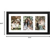 image:imageGolden State Art 9x18 Black Wood Frame  for Three 5x7 Pictures 1 Pack  Black MatSolid WoodSawtooth Hangers Swivel Tabs  Wall Mounting  LandscapePortrait  Real Glass  Collage FrameWood  Black With White Mat