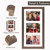 image:imageGolden State Art 9x18 Black Wood Frame  for Three 5x7 Pictures 1 Pack  Black MatSolid WoodSawtooth Hangers Swivel Tabs  Wall Mounting  LandscapePortrait  Real Glass  Collage FrameWood  Distressed Brown With White Mat