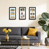 image:imageGolden State Art 9x18 Black Wood Frame  for Three 5x7 Pictures 1 Pack  Black MatSolid WoodSawtooth Hangers Swivel Tabs  Wall Mounting  LandscapePortrait  Real Glass  Collage FrameWood  Black With White Mat