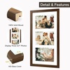 image:imageGolden State Art 9x18 Black Wood Frame  for Three 5x7 Pictures 1 Pack  Black MatSolid WoodSawtooth Hangers Swivel Tabs  Wall Mounting  LandscapePortrait  Real Glass  Collage FrameWood  Brown With White Mat