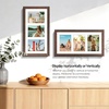 image:imageGolden State Art 9x18 Black Wood Frame  for Three 5x7 Pictures 1 Pack  Black MatSolid WoodSawtooth Hangers Swivel Tabs  Wall Mounting  LandscapePortrait  Real Glass  Collage FrameWood  Distressed Brown With White Mat