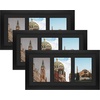 image:imageGolden State Art 9x18 Black Wood Frame  for Three 5x7 Pictures 1 Pack  Black MatSolid WoodSawtooth Hangers Swivel Tabs  Wall Mounting  LandscapePortrait  Real Glass  Collage FrameWood  Black With Black Mat
