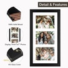 image:imageGolden State Art 9x18 Black Wood Frame  for Three 5x7 Pictures 1 Pack  Black MatSolid WoodSawtooth Hangers Swivel Tabs  Wall Mounting  LandscapePortrait  Real Glass  Collage FrameWood  Black With White Mat