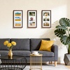 image:imageGolden State Art 9x18 Black Wood Frame  for Three 5x7 Pictures 1 Pack  Black MatSolid WoodSawtooth Hangers Swivel Tabs  Wall Mounting  LandscapePortrait  Real Glass  Collage FrameWood  Distressed Brown With White Mat