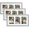 image:imageGolden State Art 9x18 Black Wood Frame  for Three 5x7 Pictures 1 Pack  Black MatSolid WoodSawtooth Hangers Swivel Tabs  Wall Mounting  LandscapePortrait  Real Glass  Collage FrameWood  Grey With White Mat