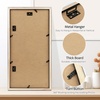 image:imageGolden State Art 9x18 Black Wood Frame  for Three 5x7 Pictures 1 Pack  Black MatSolid WoodSawtooth Hangers Swivel Tabs  Wall Mounting  LandscapePortrait  Real Glass  Collage FrameWood  Brown With White Mat