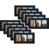 image:imageGolden State Art 9x18 Black Wood Frame  for Three 5x7 Pictures 1 Pack  Black MatSolid WoodSawtooth Hangers Swivel Tabs  Wall Mounting  LandscapePortrait  Real Glass  Collage FrameWood  Black With Black Mat