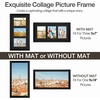 image:imageGolden State Art 9x18 Black Wood Frame  for Three 5x7 Pictures 1 Pack  Black MatSolid WoodSawtooth Hangers Swivel Tabs  Wall Mounting  LandscapePortrait  Real Glass  Collage FrameWood  Black With Black Mat