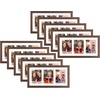 image:imageGolden State Art 9x18 Black Wood Frame  for Three 5x7 Pictures 1 Pack  Black MatSolid WoodSawtooth Hangers Swivel Tabs  Wall Mounting  LandscapePortrait  Real Glass  Collage FrameWood  Distressed Brown With White Mat