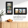 image:imageGolden State Art 9x18 Black Wood Frame  for Three 5x7 Pictures 1 Pack  Black MatSolid WoodSawtooth Hangers Swivel Tabs  Wall Mounting  LandscapePortrait  Real Glass  Collage FrameWood  Black With Black Mat