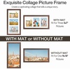 image:imageGolden State Art 9x18 Black Wood Frame  for Three 5x7 Pictures 1 Pack  Black MatSolid WoodSawtooth Hangers Swivel Tabs  Wall Mounting  LandscapePortrait  Real Glass  Collage FrameWood  Distressed Brown With White Mat