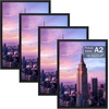 image:imageGolden State Art A4 Black Picture FrameSolid WoodDisplay 83x117 Photo  1 Pack A4 Picture Frame with Plexiglass Display 83x117 PhotoPosterPrint Horizontal amp Vertical Tabletop or Wall MountingBlack