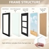 image:imageGolden State Art Collage Frame 7x14 for 3 4x6 Photos Wood Distressed Brown  Clear Real Glass and White Mat Horizontal amp Vertical Display Multi Pictures For Gallery Wall Home Decor amp Holiday GiftBlack With Black Mat