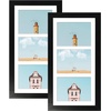 image:imageGolden State Art Collage Frame 7x14 for 3 4x6 Photos Wood Distressed Brown  Clear Real Glass and White Mat Horizontal amp Vertical Display Multi Pictures For Gallery Wall Home Decor amp Holiday GiftBlack With White Mat