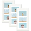 image:imageGolden State Art Collage Frame 7x14 for 3 4x6 Photos Wood Distressed Brown  Clear Real Glass and White Mat Horizontal amp Vertical Display Multi Pictures For Gallery Wall Home Decor amp Holiday GiftWhite With White Mat