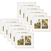 image:imageGolden State Art Collage Frame 8x10 for 2 4x6 Photos Wood Distressed White  Clear Real Glass amp 2 Openings White Mat Horizontal amp Vertical Display Multi Prints For Wall Mount Home Decor Holiday GiftDistressed White
