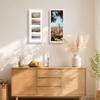 image:imageGolden State Art Collage Frame 8x20 for 4 4x6 Photos Wood Distressed Brown  Clear Real Glass amp 4 Openings White Mat Horizontal amp Vertical Display Multi Picture For Wall Mount Home Decor Holiday GiftDistressed White