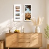 image:imageGolden State Art Collage Frame 8x20 for 4 4x6 Photos Wood Distressed Brown  Clear Real Glass amp 4 Openings White Mat Horizontal amp Vertical Display Multi Picture For Wall Mount Home Decor Holiday GiftWhite