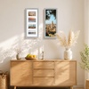 image:imageGolden State Art Collage Frame 8x20 for 4 4x6 Photos Wood Distressed Brown  Clear Real Glass amp 4 Openings White Mat Horizontal amp Vertical Display Multi Picture For Wall Mount Home Decor Holiday GiftGrey