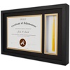 image:imageGolden State Art Diploma Frame with Tassel Holder and Photo Black Wood  Real Glass Black Gold Mat Fit 85x11 Certificate and 4x6 Picture College Degree Graduation Keepsake for Home Office DecorBlack Over Gold Mat