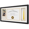image:imageGolden State Art Diploma Frame with Tassel Holder and Photo Black Wood  Real Glass Black Gold Mat Fit 85x11 Certificate and 4x6 Picture College Degree Graduation Keepsake for Home Office DecorWhite Over Gold Mat
