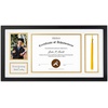 image:imageGolden State Art Diploma Frame with Tassel Holder and Photo Black Wood  Real Glass Black Gold Mat Fit 85x11 Certificate and 4x6 Picture College Degree Graduation Keepsake for Home Office DecorWhite Over Gold Mat