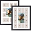 image:imageGolden State Art School Years Picture Frame PreK to 12 Wood Glass Black  13 Openings White Mat Baby First Year Kindergarten Keepsake Horizontal Vertical For Wall Display Home Decor Holiday GiftWood  Black With White Mat