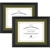 image:imageGolden State Art 11x14 Diploma Frame for 85x11 Document amp Certificates with Mat Or 11x14 Without Mat Real Glass Double Mat Black with Dark GreenGold Mat 2 Pack Solid Wood