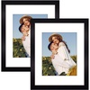 image:imageGolden State Art 11x14 Picture Frame WhiteSolid WoodampReal GlassMat 8x10  2 Pack 11x14 Photo Frames White Mat Display for 8x10 Picture Horizontal and Vertical Wall MountingBlack