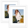 image:imageGolden State Art 11x14 Picture Frame WhiteSolid WoodampReal GlassMat 8x10  2 Pack 11x14 Photo Frames White Mat Display for 8x10 Picture Horizontal and Vertical Wall MountingWhite