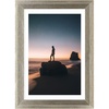 image:imageGolden State Art 13x19 Picture Frame  Displays 11x17 Photo with Mat or 13x19 Without Mat Wide Moulding Solid Wood Frame for Wall Display Distressed Silver