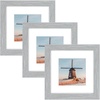image:imageGolden State Art 6x6 Picture Frame GreySolid WoodampReal GlassMat 4x4  3 Pack 6x6 Square Photo Frames White Mat Display for 4x4 Picture Horizontal and Vertical Wall Mounting DecorGrey