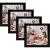 image:imageGolden State Art 8x8 Black Picture Frame Made of Solid Wood Real Glass Black Square Wood Photo Frame Display For 4x4 Picture With White Mat Opening 35x35 Wall MountingSet of 4