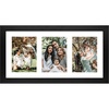 image:imageGolden State Art 9x18 Black Wood Frame  for Three 5x7 Pictures 1 Pack  Black MatSolid WoodSawtooth Hangers Swivel Tabs  Wall Mounting  LandscapePortrait  Real Glass  Collage FrameWood  Black With White Mat