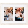 image:imageGolden State Art Collage Frame 8x10 for 2 4x6 Photos Wood Distressed White  Clear Real Glass amp 2 Openings White Mat Horizontal amp Vertical Display Multi Prints For Wall Mount Home Decor Holiday GiftDistressed White
