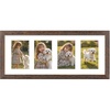 image:imageGolden State Art Collage Frame 8x20 for 4 4x6 Photos Wood Distressed Brown  Clear Real Glass amp 4 Openings White Mat Horizontal amp Vertical Display Multi Picture For Wall Mount Home Decor Holiday GiftDistressed Brown