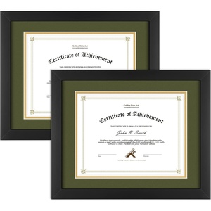 image:imageGolden State Art 11x14 Diploma Frame for 85x11 Document amp Certificates with Mat Or 11x14 Without Mat Real Glass Double Mat Black with Dark GreenGold Mat 2 Pack Solid Wood