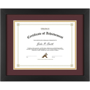 image:imageGolden State Art 11x14 Diploma Frame for 85x11 DocumentSolid WoodGlass  Fit For 11X14 Document amp Certificates Without MatDouble MatBlack With Gold Black 1 PackBlack Dark RedGold Mat