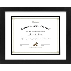 image:imageGolden State Art 11x14 Diploma Frame for 85x11 DocumentSolid WoodGlass  Fit For 11X14 Document amp Certificates Without MatDouble MatBlack With Gold Black 1 PackBlack WhiteBlack Mat