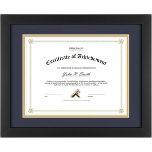 image:imageGolden State Art 11x14 Diploma Frame for 85x11 DocumentSolid WoodGlass  Fit For 11X14 Document amp Certificates Without MatDouble MatBlack With Gold Black 1 PackBlack NavyGold Mat