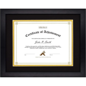 image:imageGolden State Art 11x14 Diploma Frame for 85x11 DocumentSolid WoodGlass  Fit For 11X14 Document amp Certificates Without MatDouble MatBlack With Gold Black 1 PackBlack BlackGold Mat