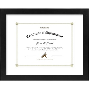 image:imageGolden State Art 11x14 Diploma Frame for 85x11 DocumentSolid WoodGlass  Fit For 11X14 Document amp Certificates Without MatDouble MatBlack With Gold Black 1 PackBlack Single White Mat