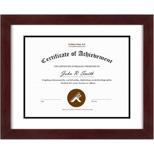 image:imageGolden State Art 11x14 Diploma Frame for 85x11 DocumentSolid WoodGlass  Fit For 11X14 Document amp Certificates Without MatDouble MatWhite With Black  Mahogany1 PackMahogany  White Over Black