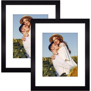 image:imageGolden State Art 11x14 Picture Frame WhiteSolid WoodampReal GlassMat 8x10  2 Pack 11x14 Photo Frames White Mat Display for 8x10 Picture Horizontal and Vertical Wall MountingBlack