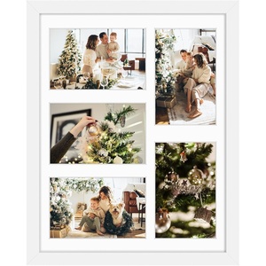 image:imageGolden State Art 11x14 White Wooden Picture Frame Displays Five 4x6 Photos  1 Pack with White MatSolid WoodTempered Glass Front Sawtooth Hangers  Wall Mounting Landscape PortraitWood  White with White Mat