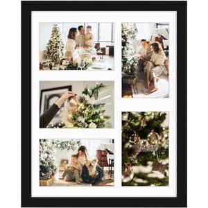 image:imageGolden State Art 11x14 White Wooden Picture Frame Displays Five 4x6 Photos  1 Pack with White MatSolid WoodTempered Glass Front Sawtooth Hangers  Wall Mounting Landscape PortraitWood  Black with White Mat