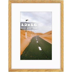 image:imageGolden State Art 12x16 Picture FrameSolid WoodampReal GlassMat 8x12Black  1 Pack 12x16 Photo Frame White Mat Display for 8x12 Picture Horizontal and Vertical Wall MountingGold